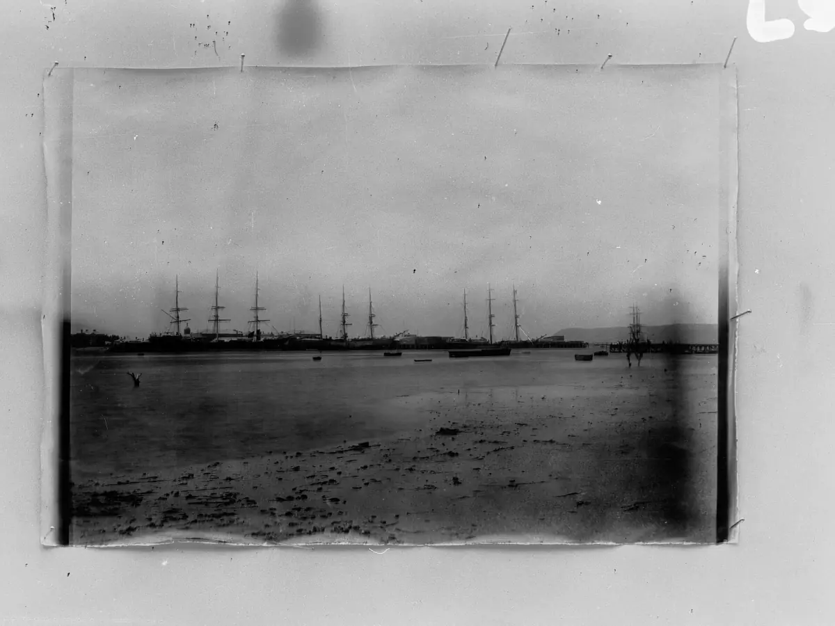 Sailing ships at the old government wharf