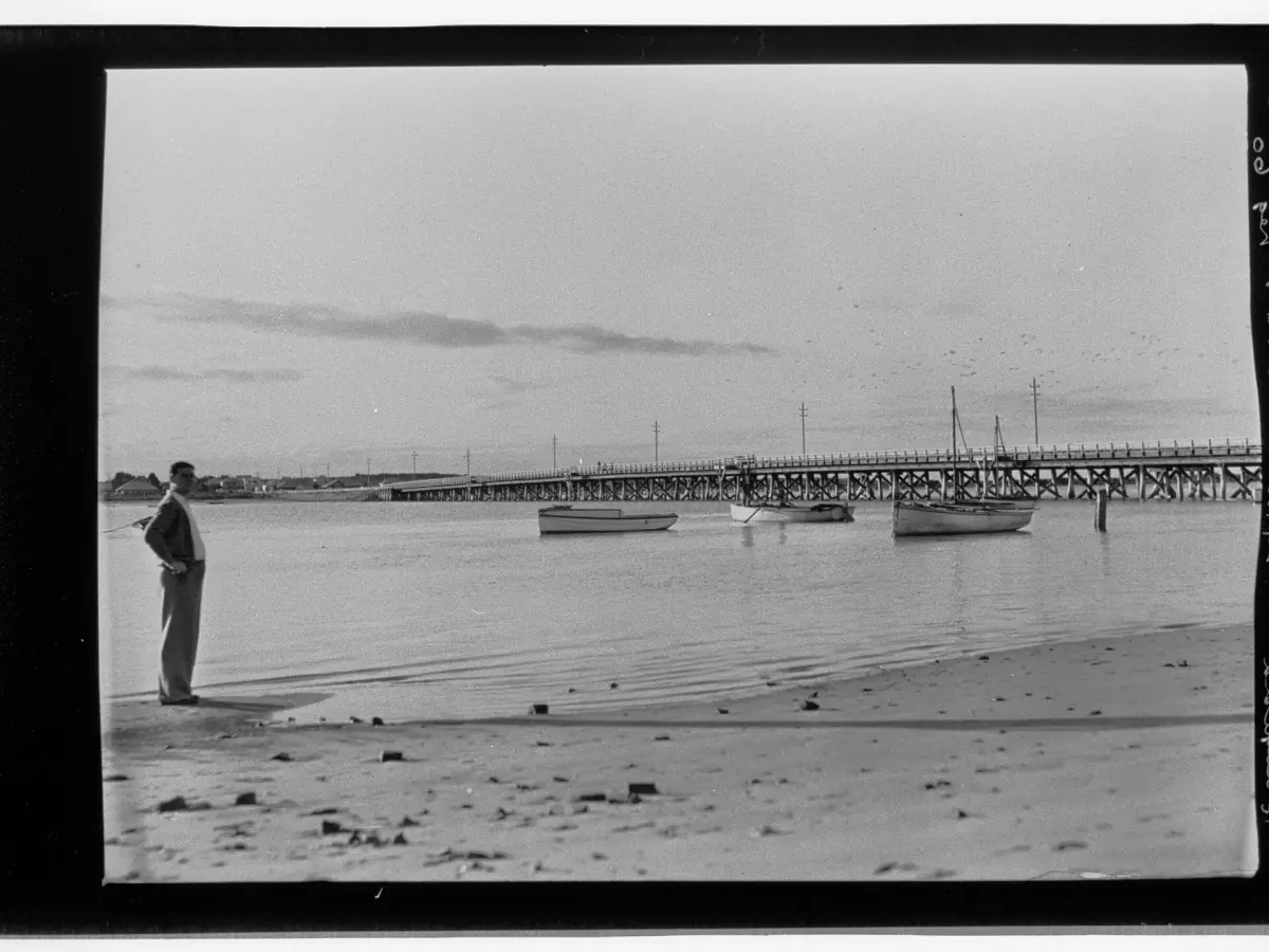 A historic photo of the bridge at Port Augusta