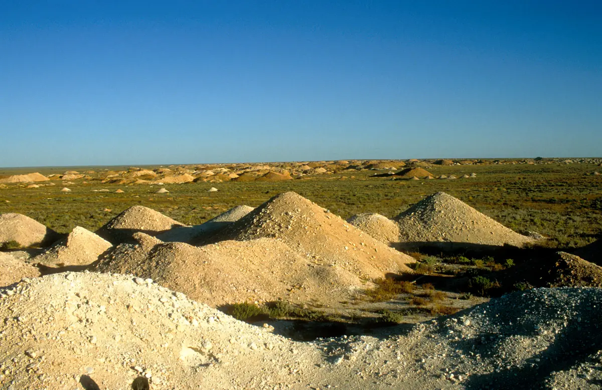 Mullock heaps in the opal fields near Coober Pedy