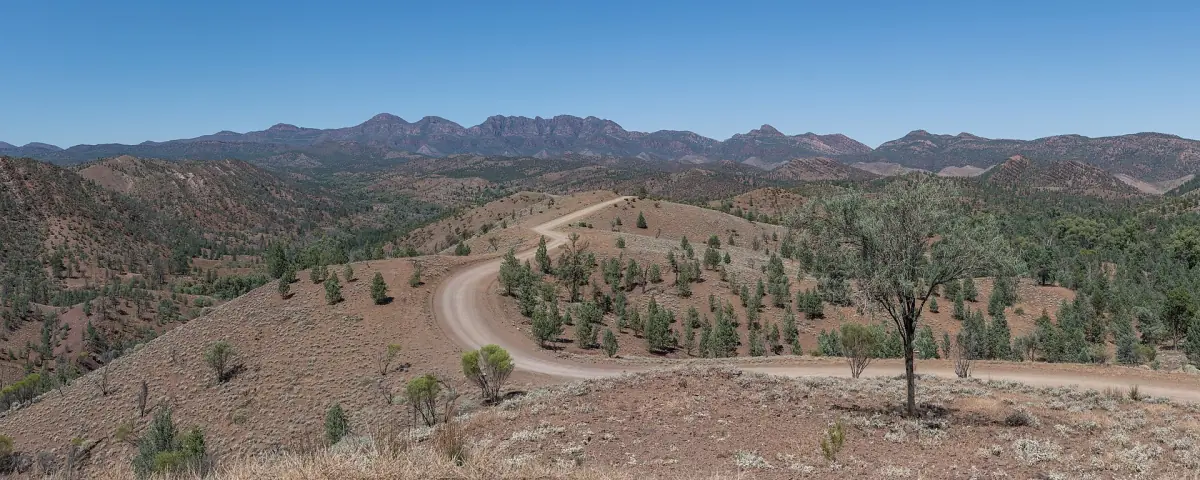 The road at Razorback Lookout in the Flinders Ranges